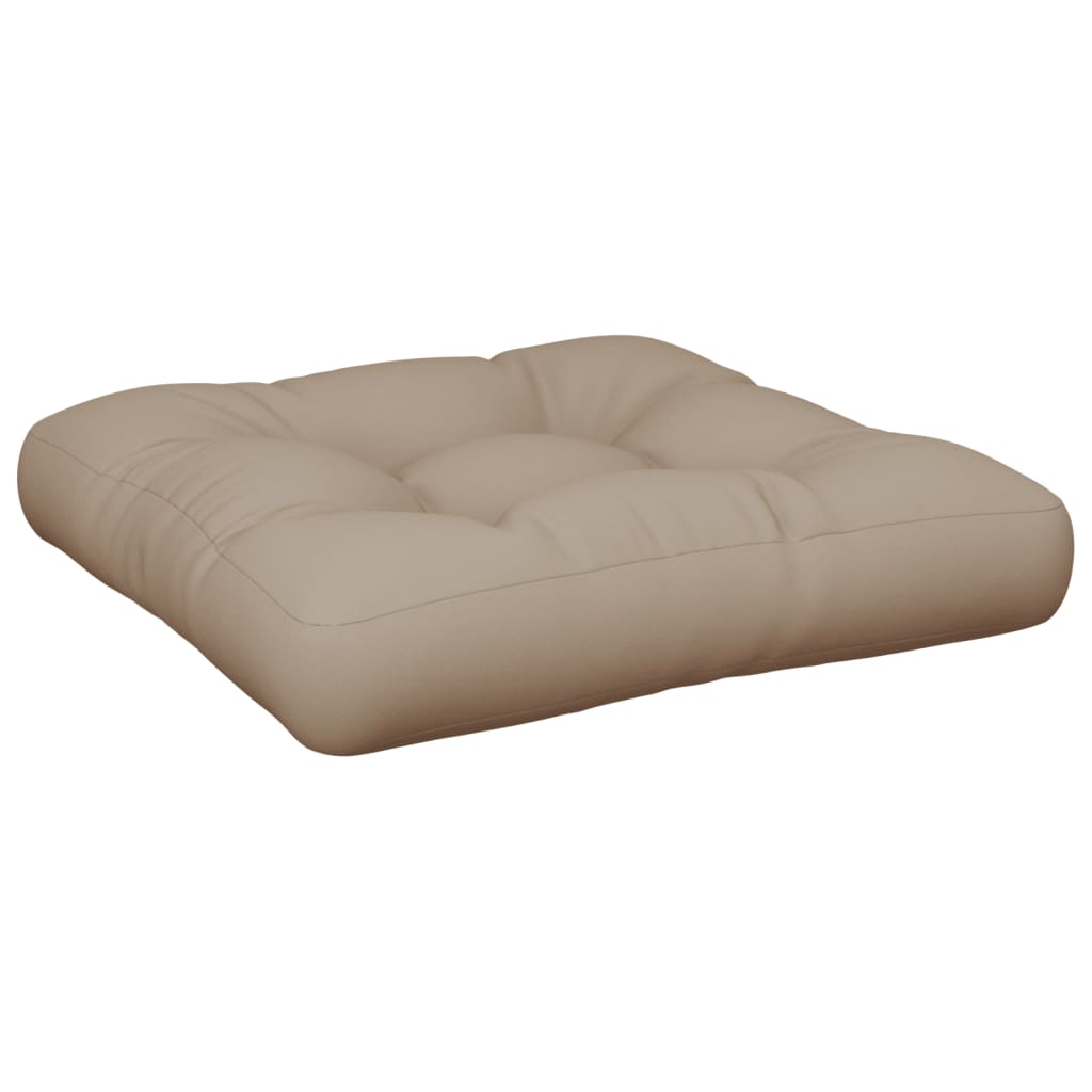 Coussin de palette vidaxl 50x50x12 cm tissu taupe