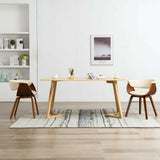 Vidaxl eetkamerstoelen 2 st gebogen hout en kunstleer crèmekleurig