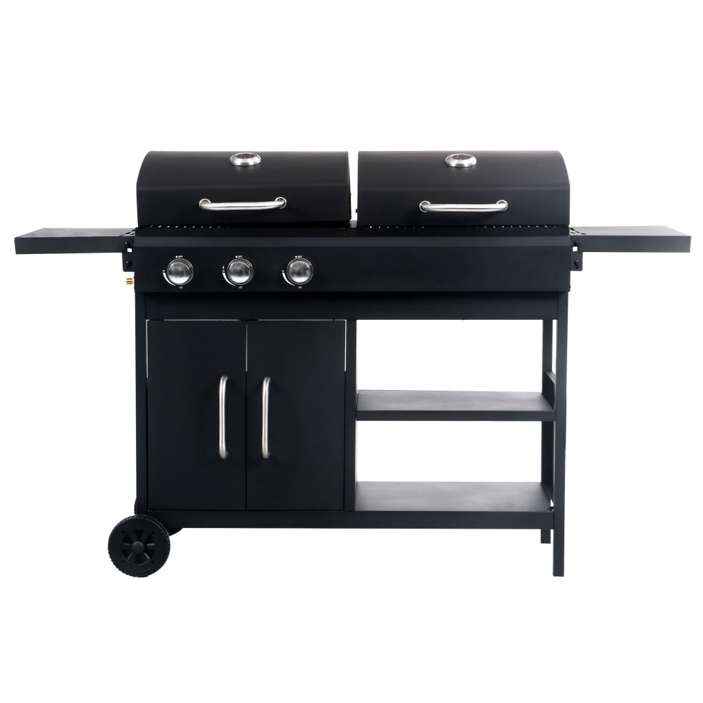 Vidaxl Gas-Charcoal Barbecue med 3 brennere