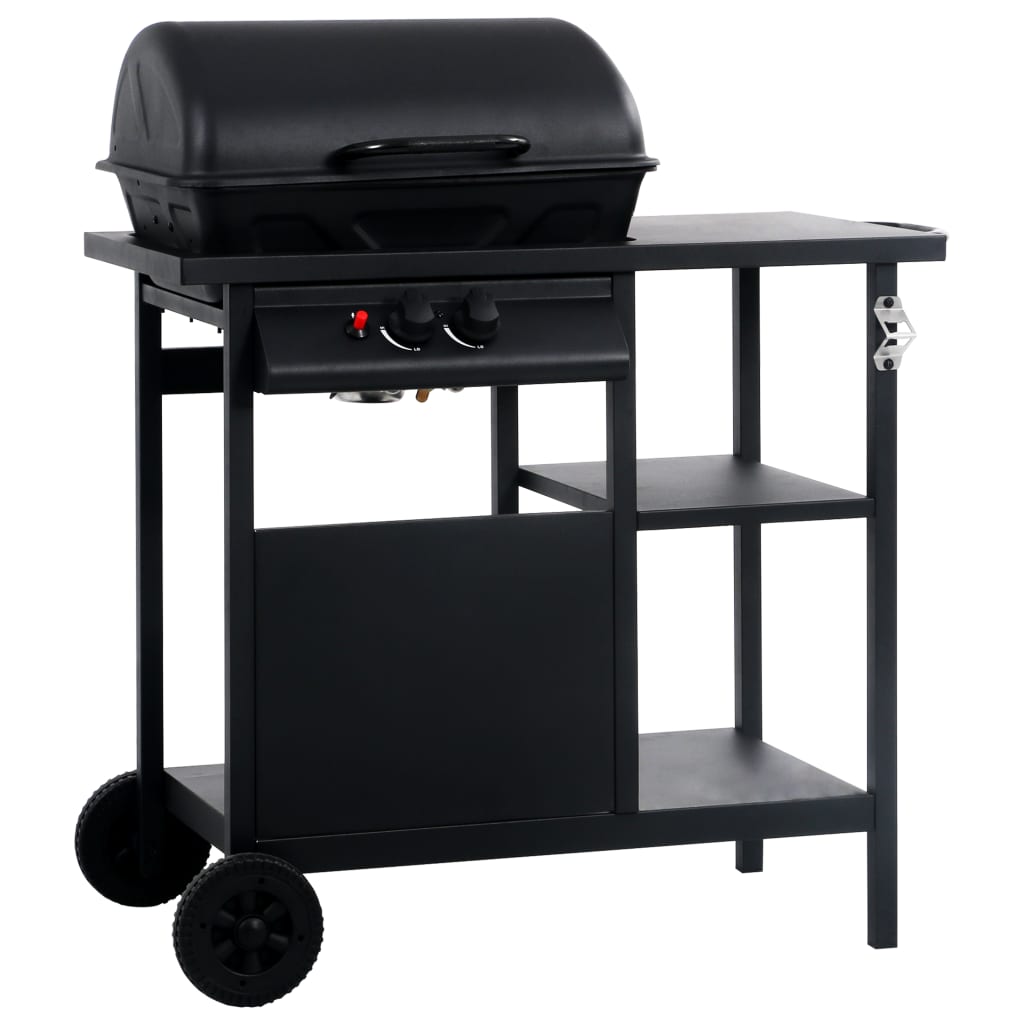 Vidaxl Gas Barbecue med 3-lags sidebord svart