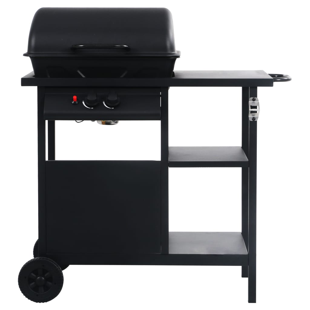 Vidaxl gas barbecue with 3-layer side table black