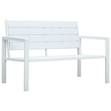 Vidaxl tuinbank hout-look 120 cm hdpe wit