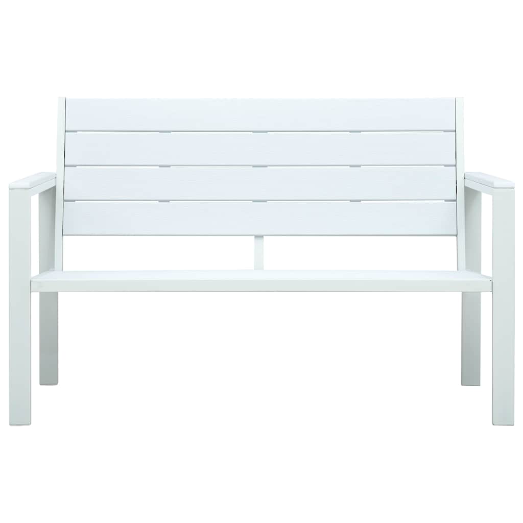 Vidaxl tuinbank hout-look 120 cm hdpe wit