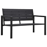 Vidaxl tuinbank hout-look 120 cm hdpe zwart