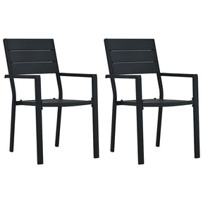Vidaxl tuinstoelen 2 st hout-look hdpe zwart
