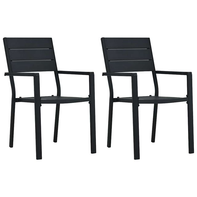 Vidaxl tuinstoelen 2 st hout-look hdpe zwart