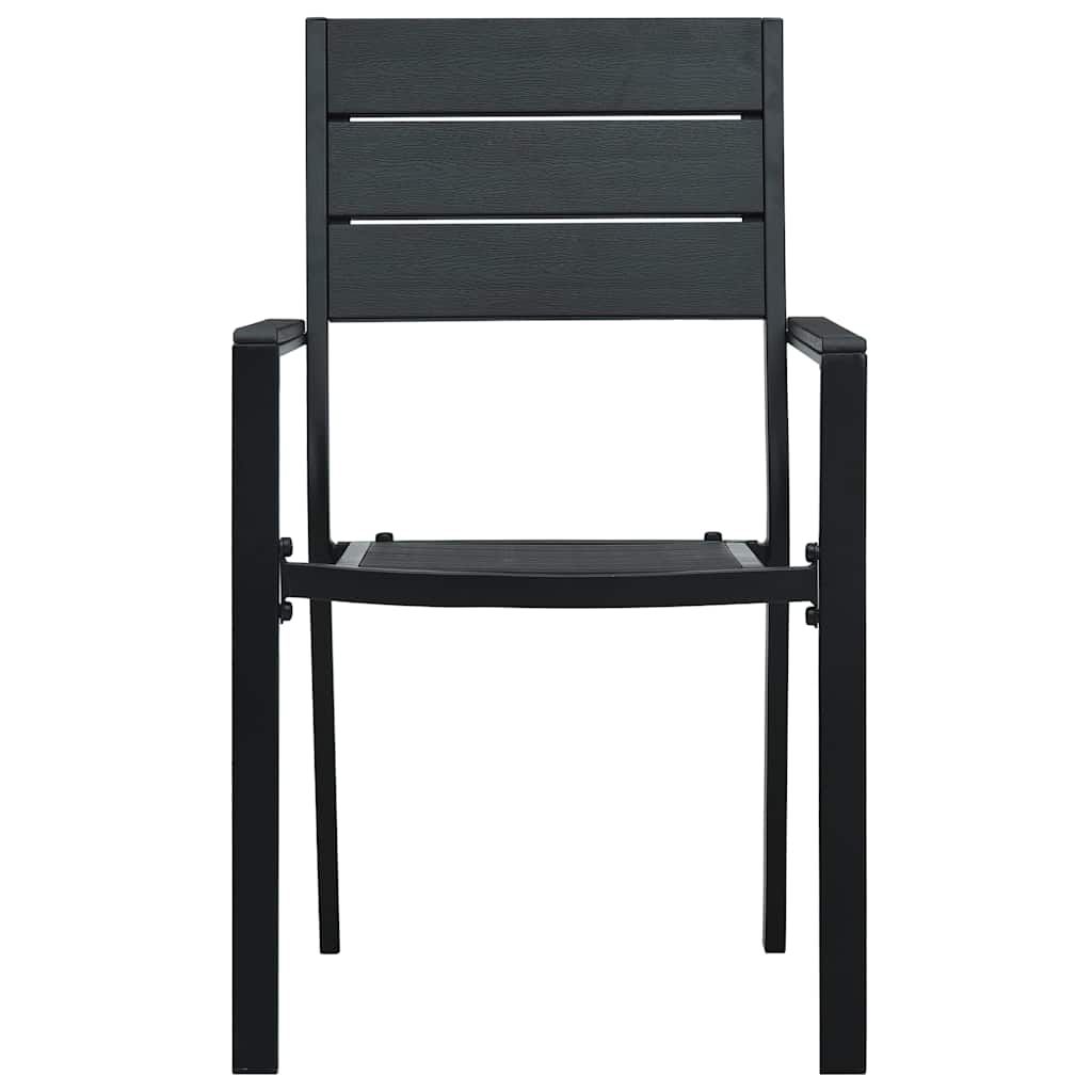 Vidaxl tuinstoelen 4 st hout-look hdpe zwart