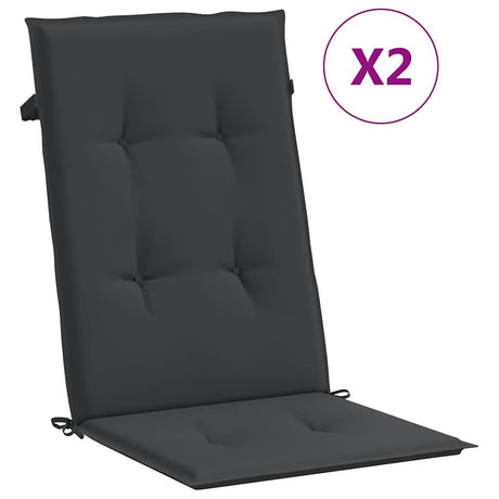 Vidaxl tuinstoelkussens 2 st hoge rug 120x50x3 cm stof zwart