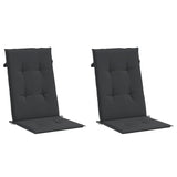 Vidaxl Garden Chair polštáře 2 st vysoká zadní část 120x50x3 cm Black