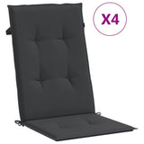 Vidaxl Garden Chair Puter 4 St High Back120x50x3 cm stoff svart