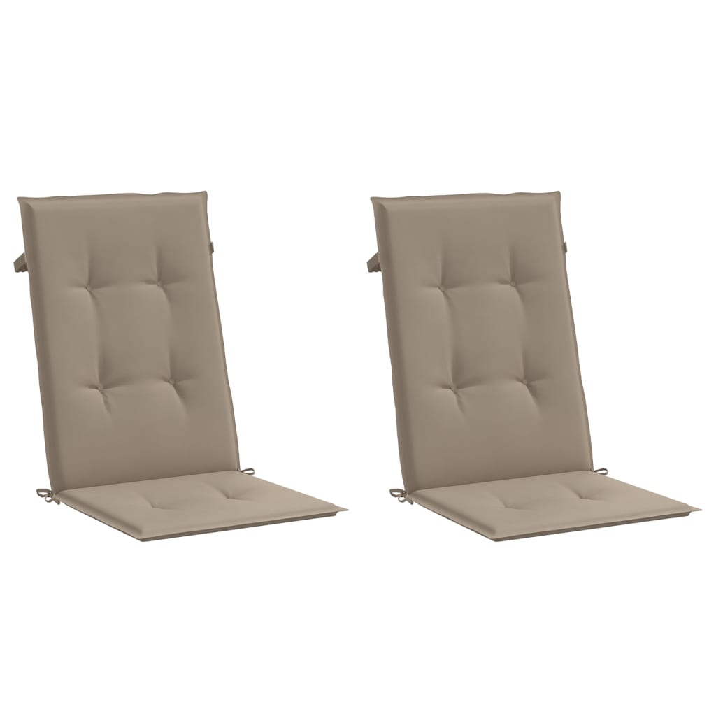 Vidaxl Garden Chair Cushions 2 St High Back 120x50x3 cm tyg taupe