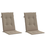 Vidaxl Garden Chair Cushions 2 ST High Back 120x50x3 cm tissu taupe