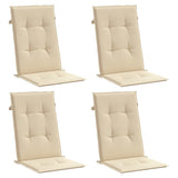 Cojines de silla de jardín de Vidaxl 4 st alto retroceder120x50x3 cm de tela beige