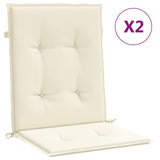 Vidaxl Garden Chair Cushion Low Back 2 St 100x50x3 cm Crème en tissu oxford