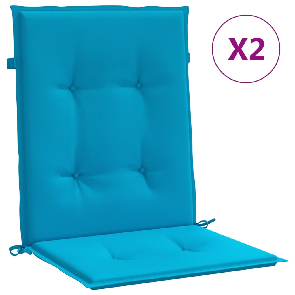 Cojines de silla de jardín de Vidaxl bajo 2 st 100x50x3 cm oxford tela azul