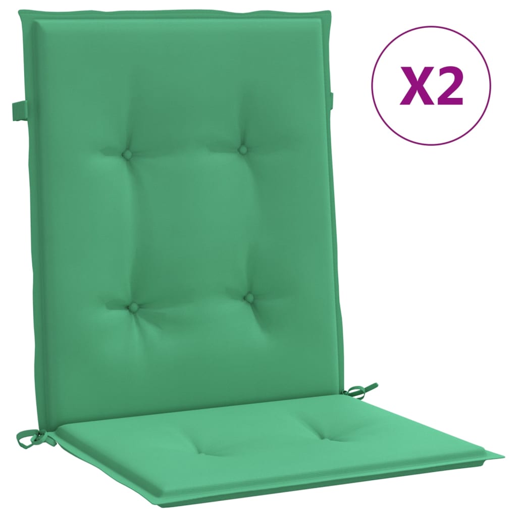 Vidaxl Garden Stol Puder Low Back 2 St 100x50x3 cm Oxford Fabric Green