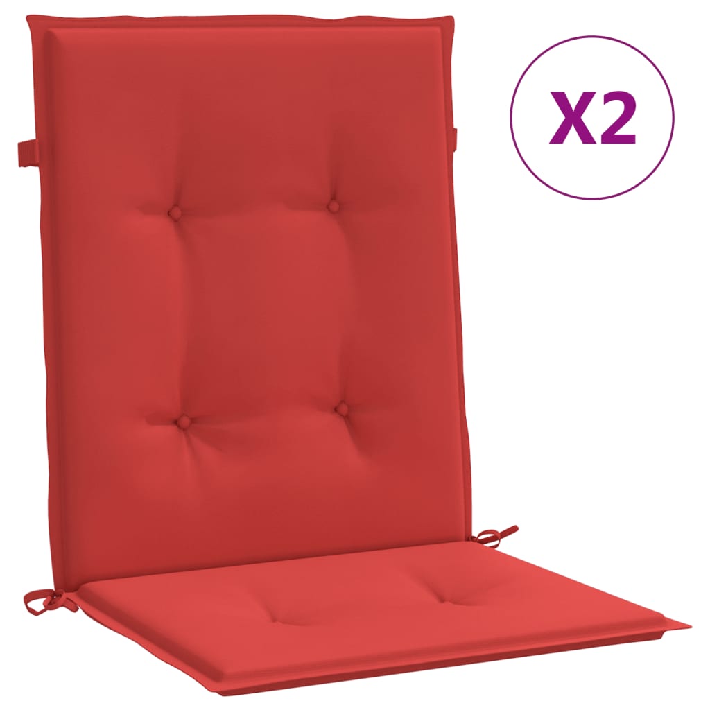 Vidaxl Gaart Chair Këssen niddereg zréck 2 st 100x50x3 cm oxford Stoff rout