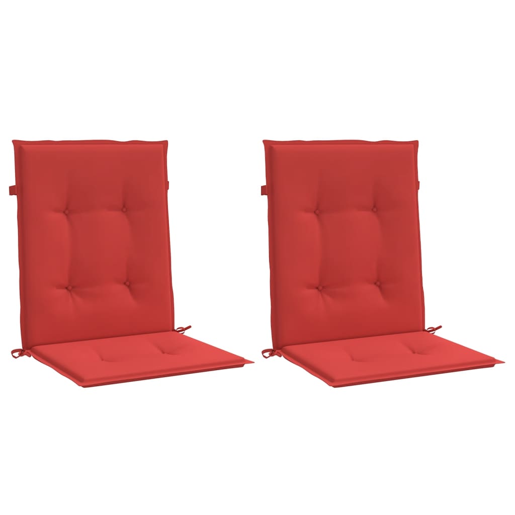 Coussins de chaise de jardin vidaxl bas arrière 2 st 100x50x3 cm oxford tissu rouge