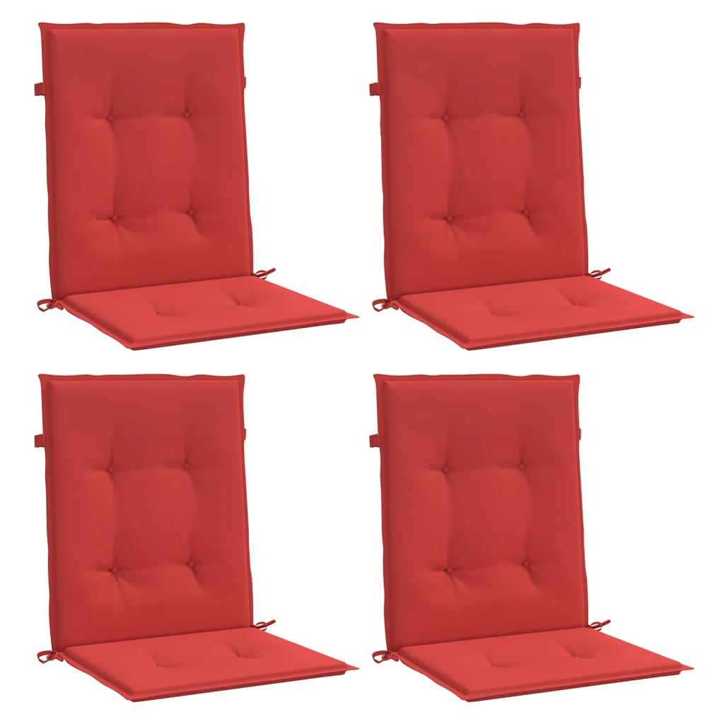 Vidaxl Garden Stol Puder Low Back 4 PCS 100x50x3 cm Oxford Stof Rød