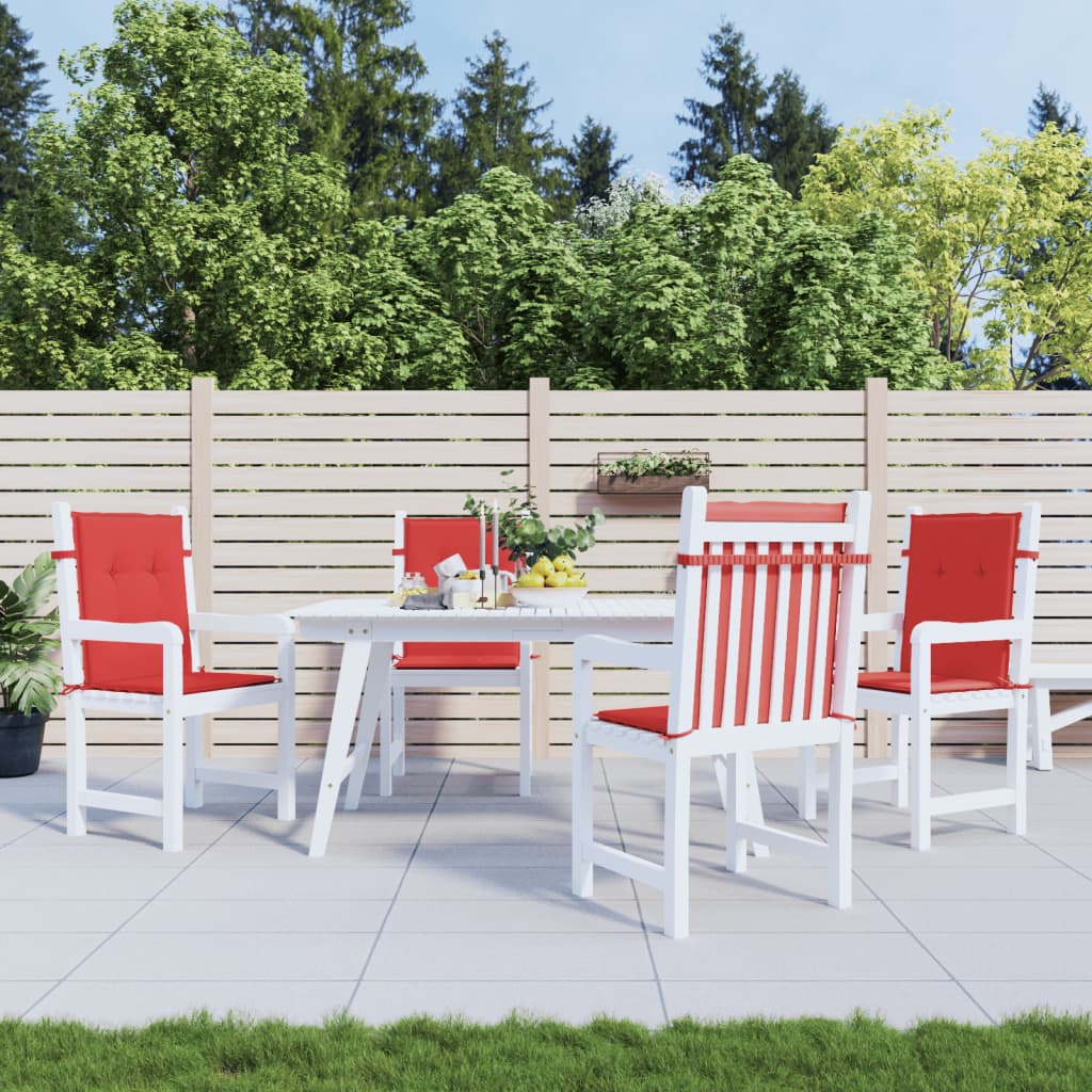 Cuscini da giardino Vidaxl Bassa indietro 4 PC 100x50x3 cm tessuto rosso rosso