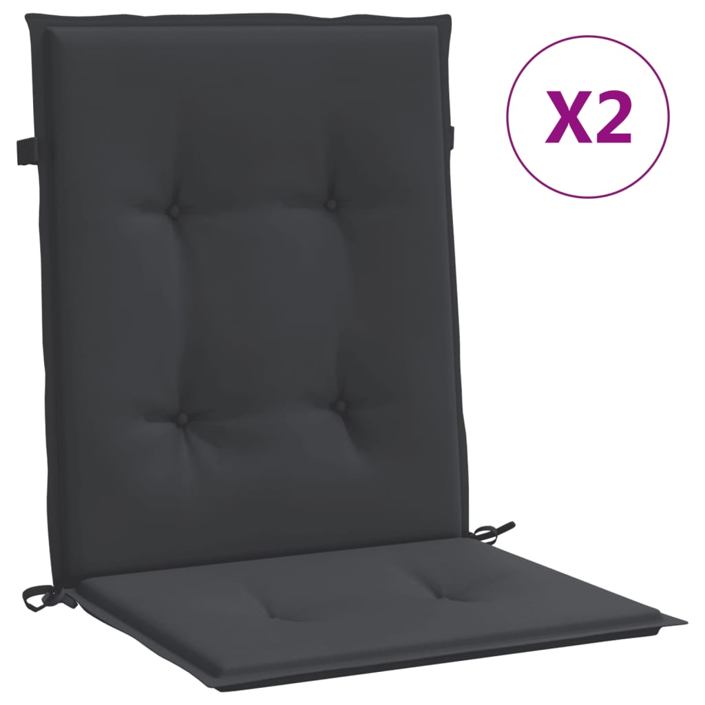 Vidaxl Gaart Chair Këssen niddereg zréck 2 st 100x50x3 cm Oxford Staark