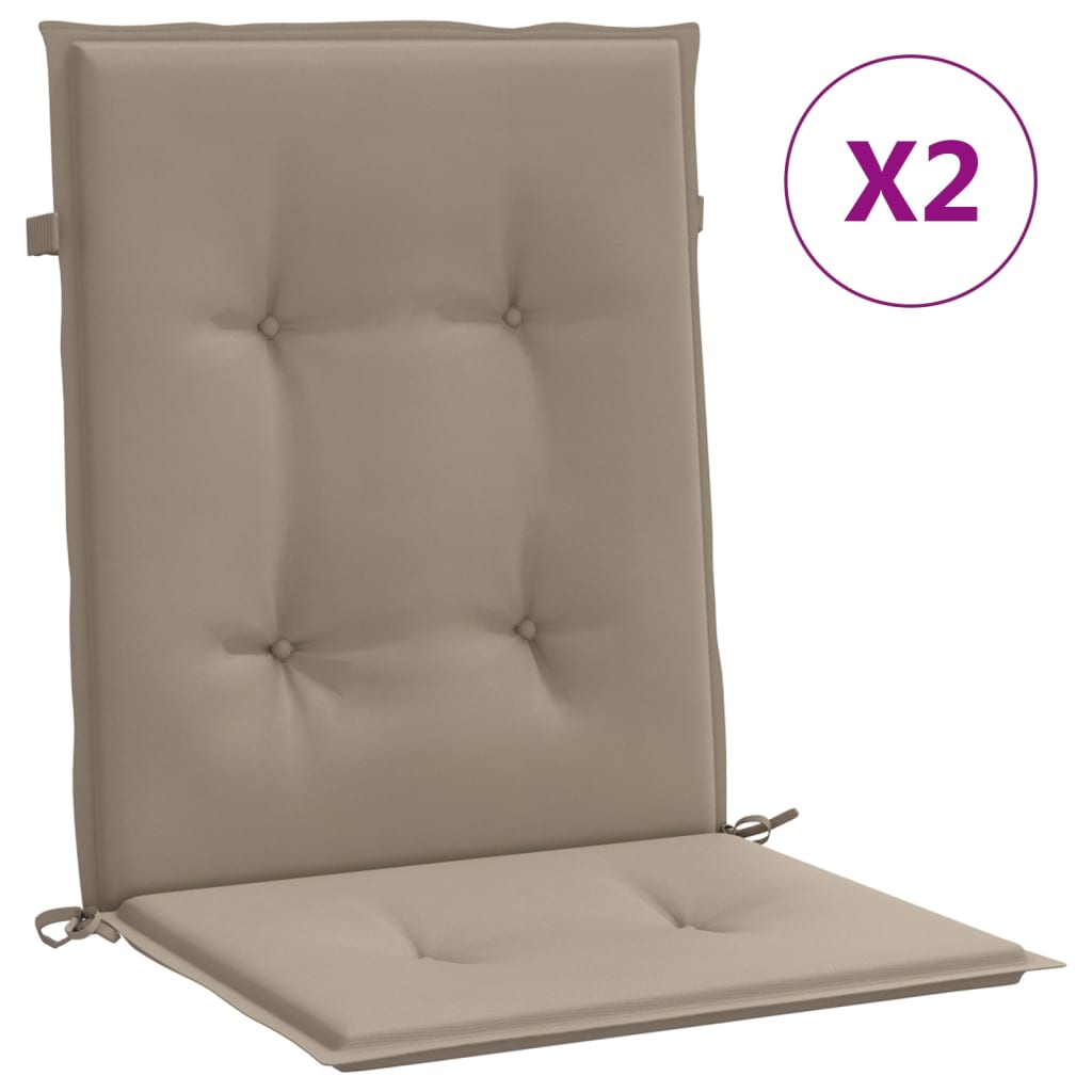 Vidaxl Garden Chair Cudions Low Back 2 St 100x50x3 CM Oxford Fabric Taupe