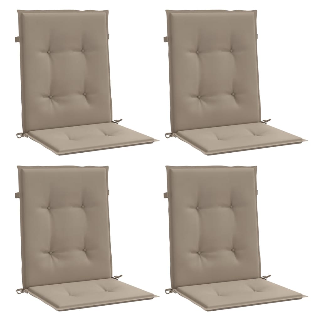 Vidaxl Garden Stol Puder Low Back 4 PCS 100x50x3 cm Oxford Fabric Taupe