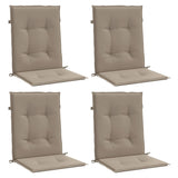 Vidaxl vrtni stol blazine nizko 4 pcs 100x50x3 cm oxford tkanina taupe