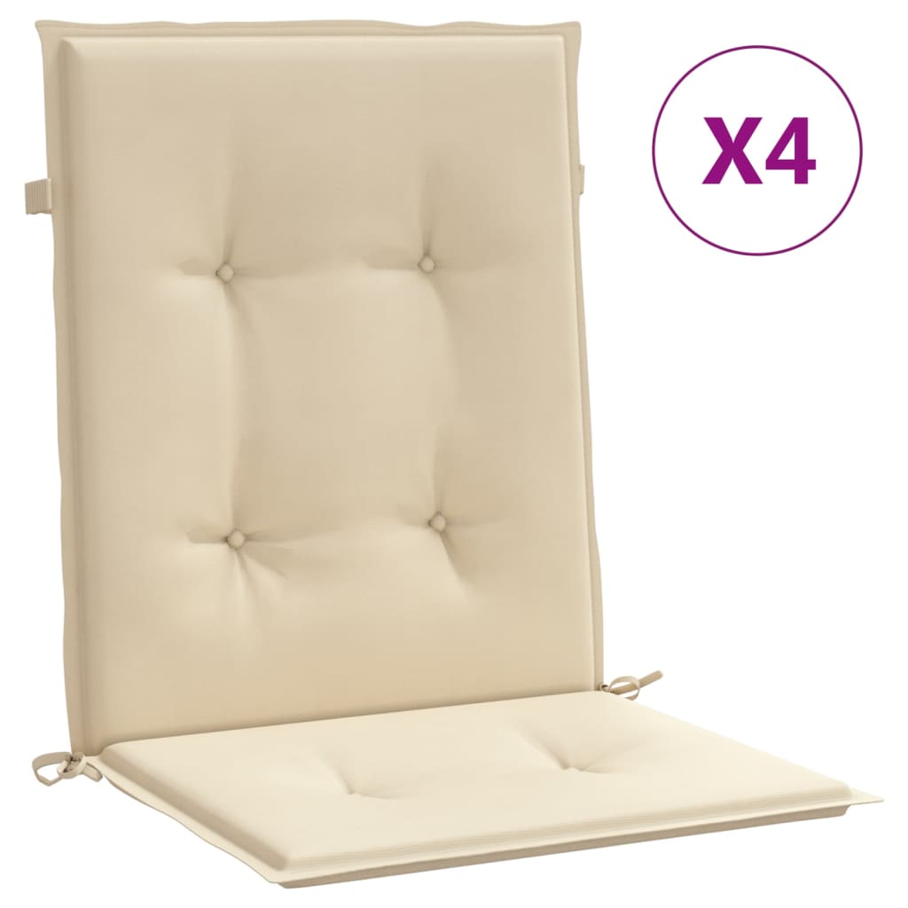 Vidaxl Garden Chair coussins Low Far 4 PCS 100x50x3 cm Oxford Fabric Beige