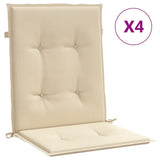 Vidaxl Garden Stol Puder Low Back 4 Pcs 100x50x3 cm Oxford Stof beige