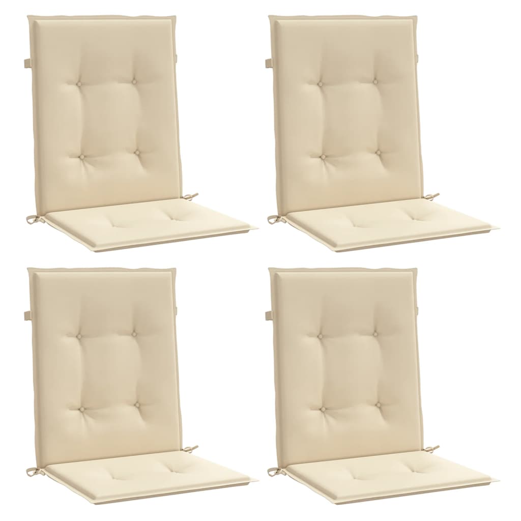 Vidaxl Garden Chair coussins Low Far 4 PCS 100x50x3 cm Oxford Fabric Beige