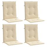 Vidaxl Garden Stol Puder Low Back 4 Pcs 100x50x3 cm Oxford Stof beige