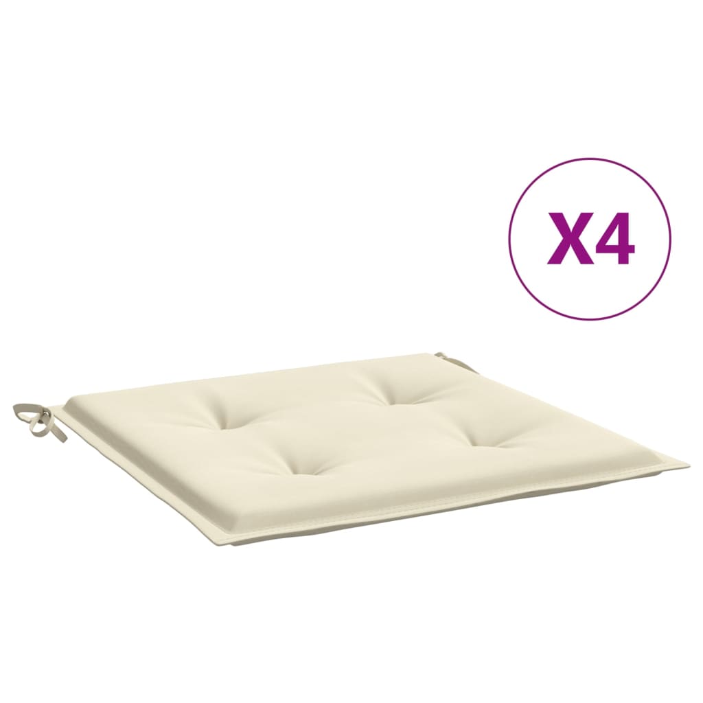 Cojines de silla de jardín Vidaxl 4 PCS 40x40x3 CM Oxford Fabric crème -Coled