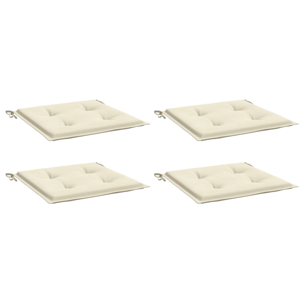 Cuscini da sedia da giardino Vidaxl 4 pezzi 40x40x3 cm in tessuto oxford crema