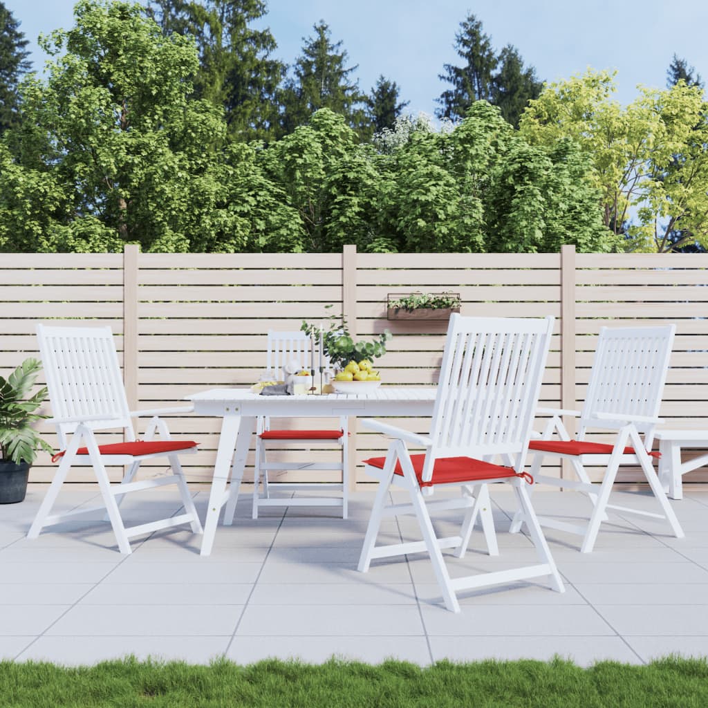 Vidaxl Garden Stol Puder 4 PCS 40x40x3 cm Oxford stof rød