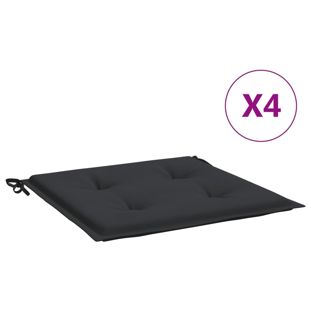 Coussins de chaise de jardin vidaxl 4 ST 40x40x3 cm Oxford tissu noir