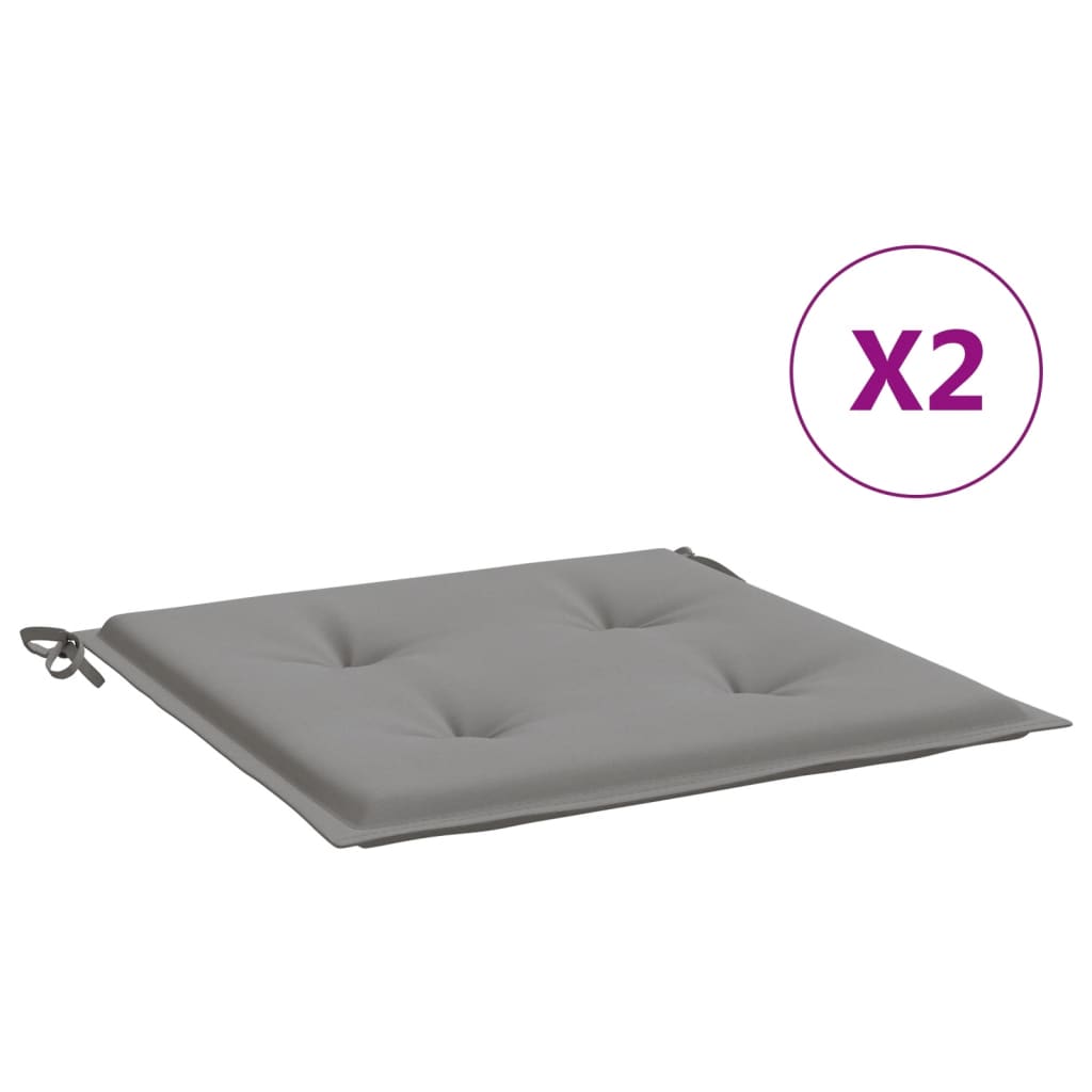 Vidaxl Garden Stol Puder 2 St 50x50x3 cm Stof grå