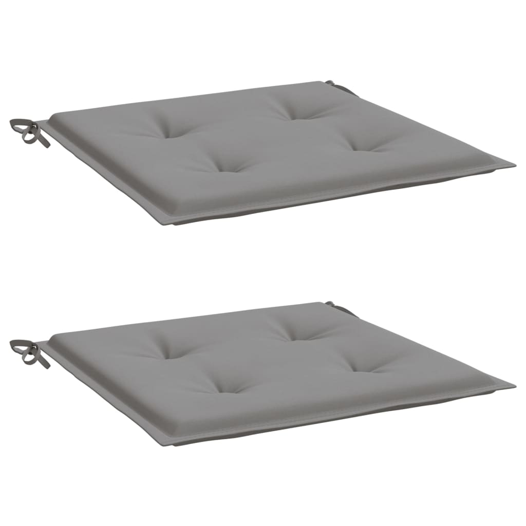 Coussins de chaise de jardin vidaxl 2 st 50x50x3 cm gris tissu