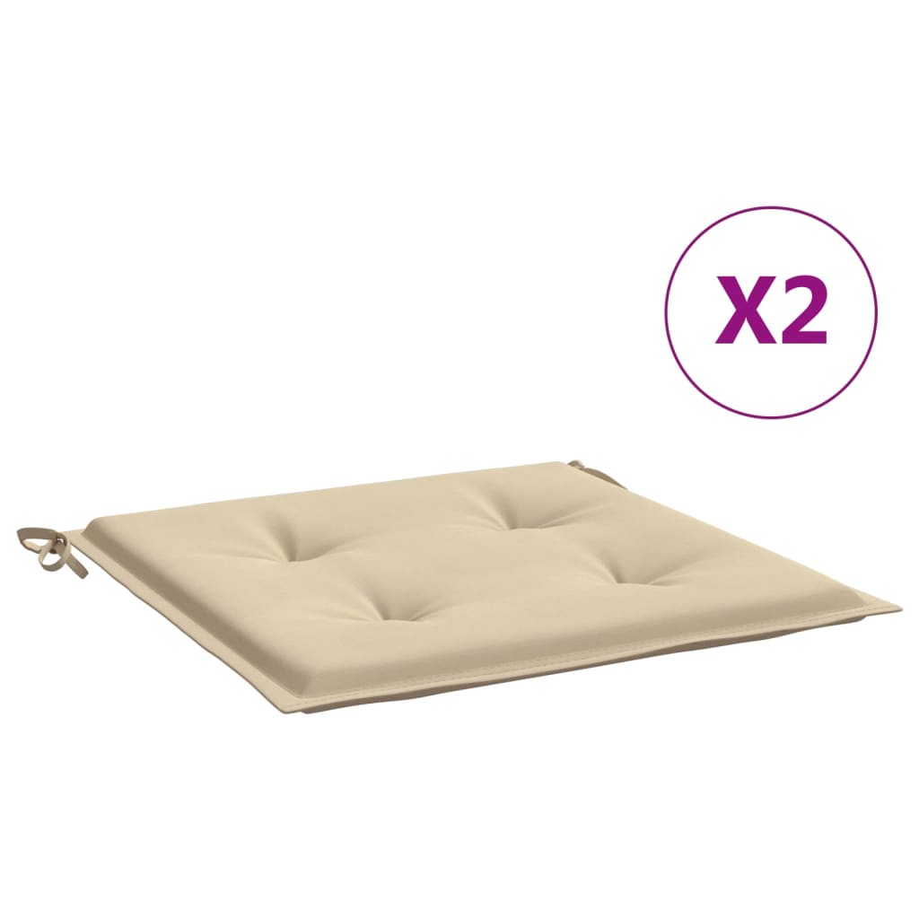 Cojines de silla de jardín Vidaxl 2 st 50x50x3 cm oxford tela beige