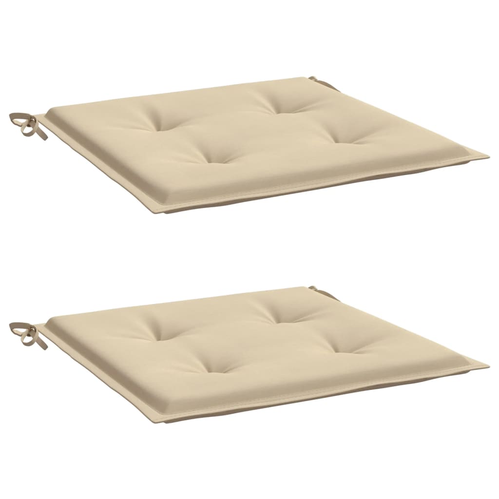 Cojines de silla de jardín Vidaxl 2 st 50x50x3 cm oxford tela beige