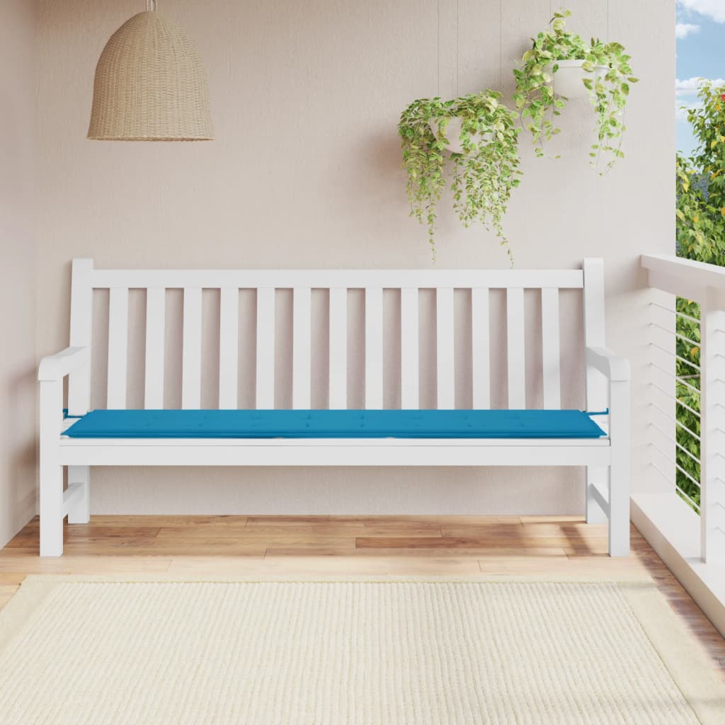 Vidaxl Garden Bench Pushion 200x50x3 cm Oxford Stof Blue Blue