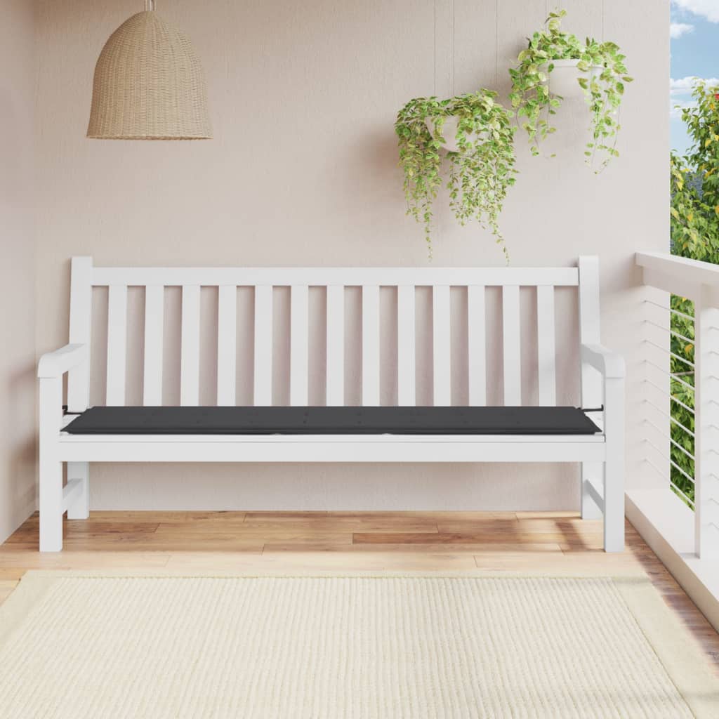 Vidaxl Garden Bench Pushion 200x50x3 cm Oxford Stof Anthracite -farvet