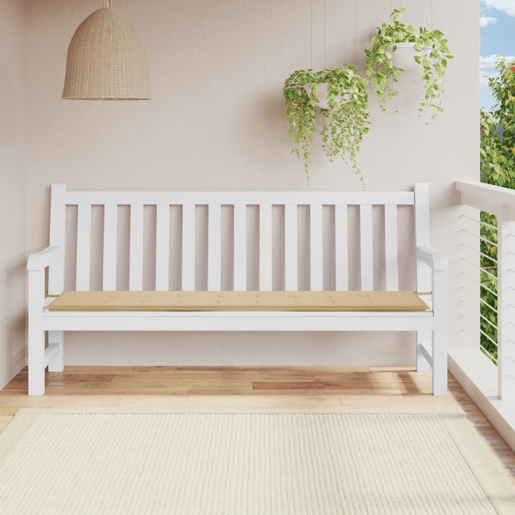 Vidaxl Garden Bench Cushion 200x50x3 cm Tessuto oxford beige