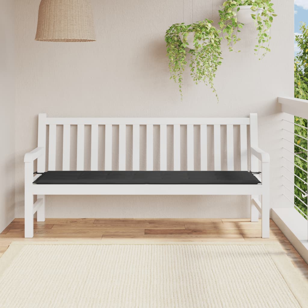 Vidaxl Garden Bench Cushion 180x50x3 cm tessuto oxford nero