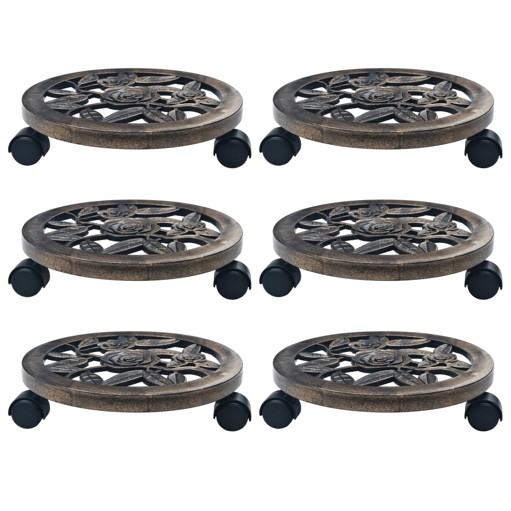 Vidaxl Planz Trolleys 6 PCS 30 cm Plastik Bronze faarweg