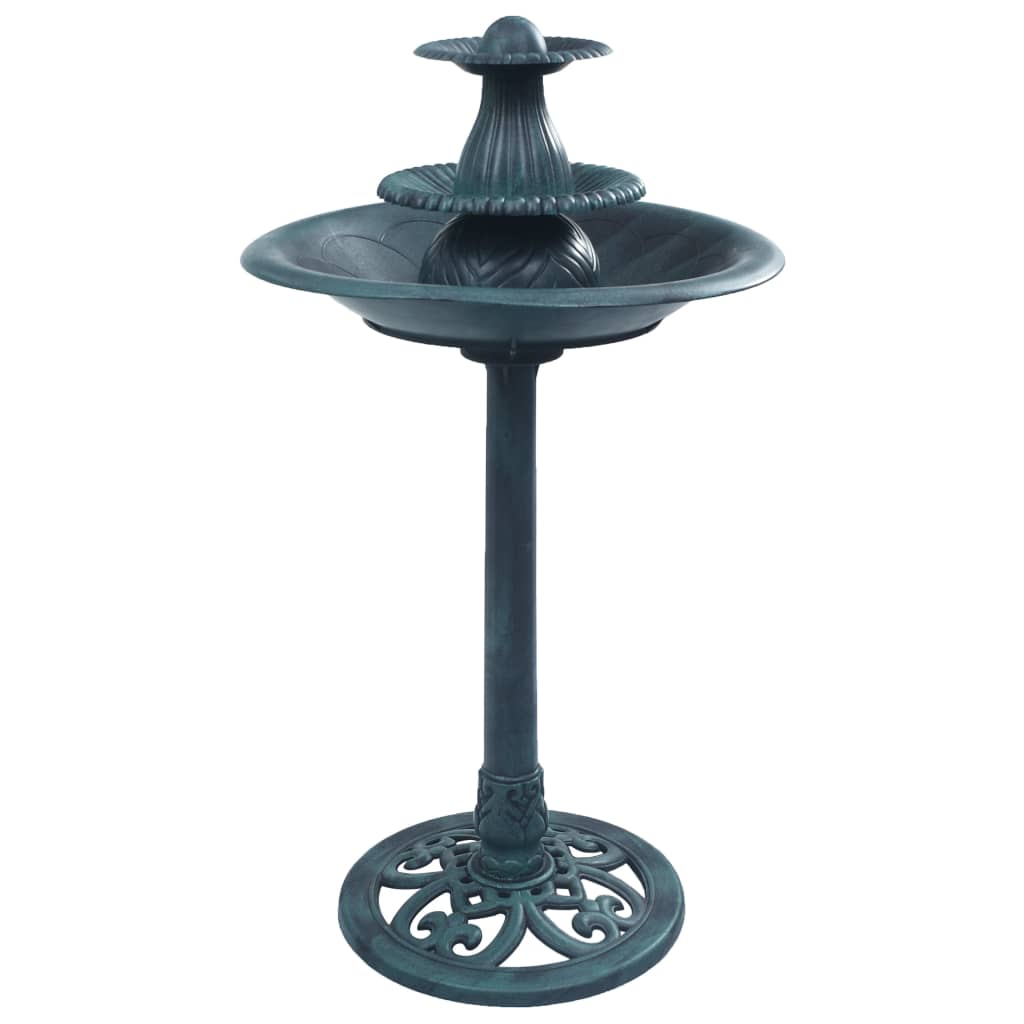 Vidaxl Bird Bath med springvand 50x91 cm plastgrøn