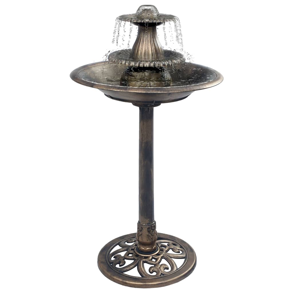 Vidaxl Bird Bath med springvand 50x91 cm plast bronze farvet