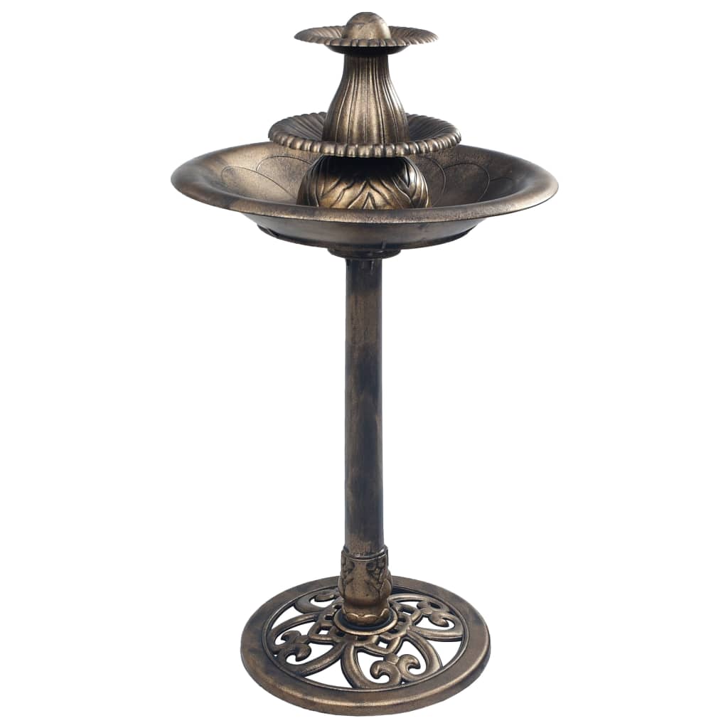 Vidaxl Bird Bath med springvand 50x91 cm plast bronze farvet