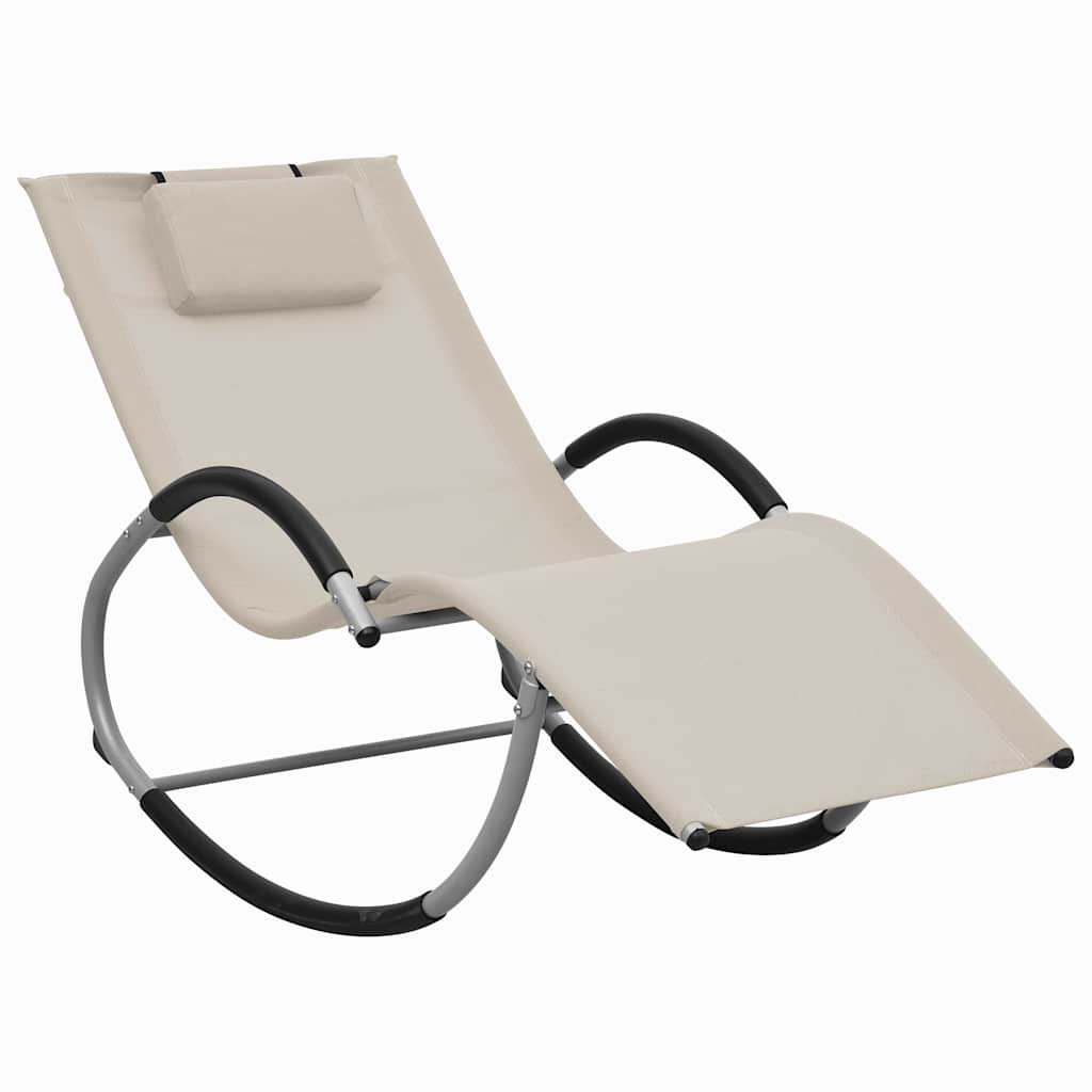Vidaxl ligbed met kussen textileen crème