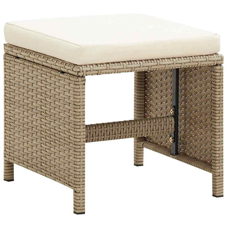 Vidaxl tuinkrukken 2 st met kussens poly rattan beige